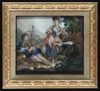 LATE 18TH CENTURY A REVERSE-GLASS PAINTING